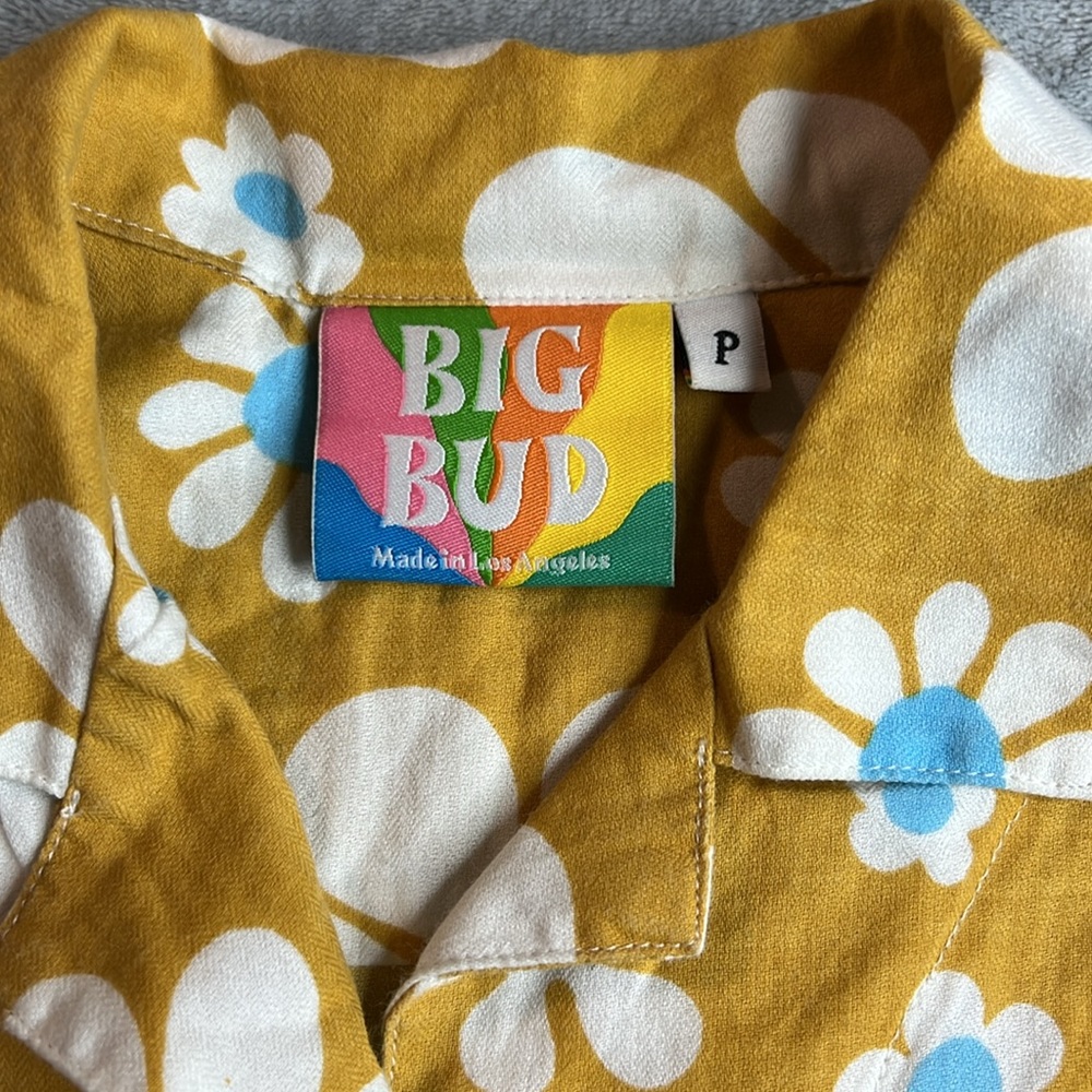 🎯Rare NWOT Big Bud Press "XL Lazy Daisy" Button Up Shirt Top Size Petite Unisex - Picture 8 of 13